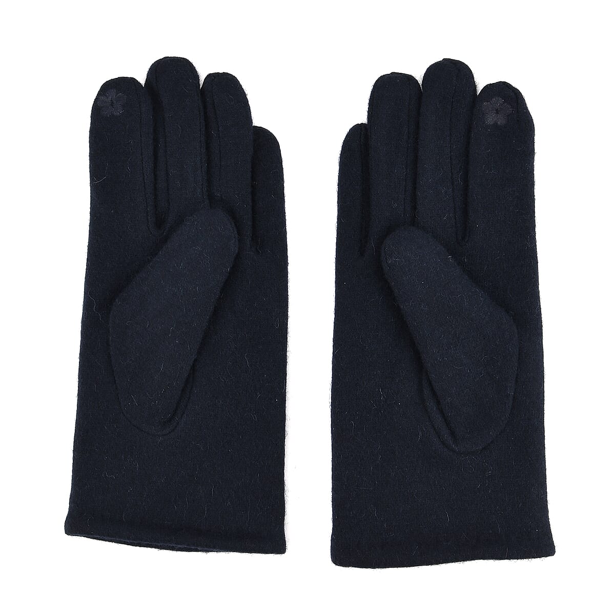 Doorbuster Tamsy Navy Cashmere Wool Gloves with 2 Fingers Screen Touch image number 2
