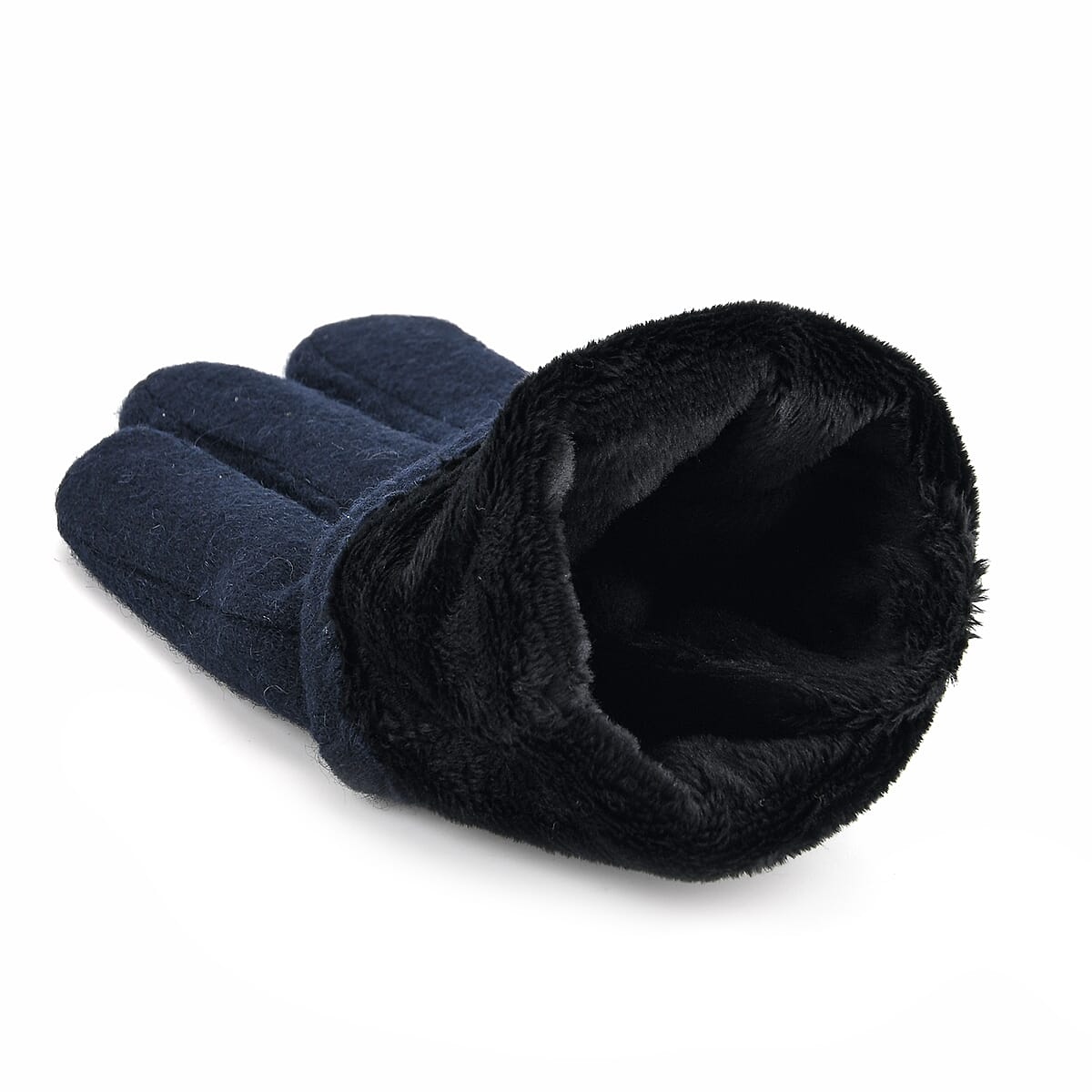 Doorbuster Tamsy Navy Cashmere Wool Gloves with 2 Fingers Screen Touch image number 6