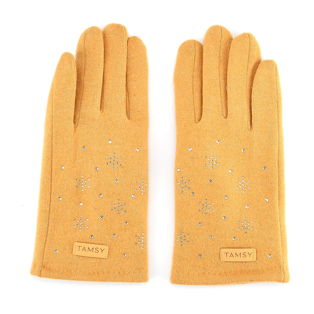 Doorbuster Tamsy Ginger Cashmere Wool Gloves with 2 Fingers Screen Touch image number 1