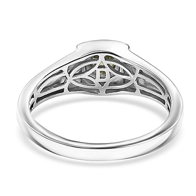 D'Joy Premium Ambanja Demantoid Garnet 0.60 ctw Mens Ring in 18K Vermeil YG and Rhodium Over Sterling Silver (Size  10.0)