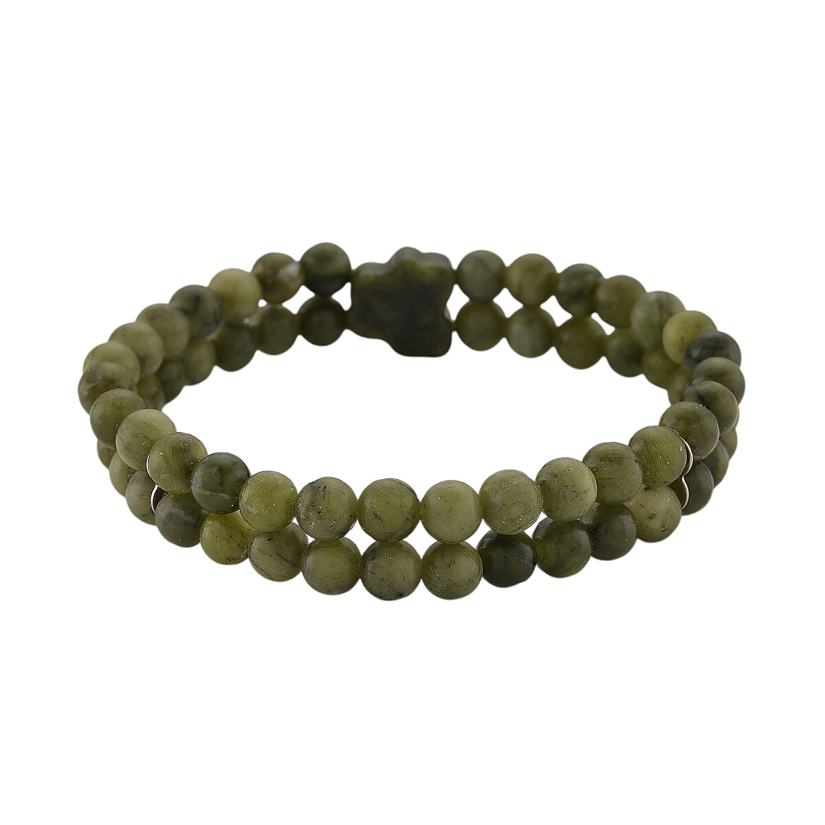 Connemara Marble 110.00 ctw Beaded Stretch 2-Row Bracelet image number 2