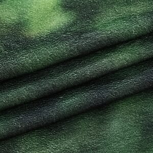 Livmore Green Digital Printed Flannel Blanket with Deer Pattern