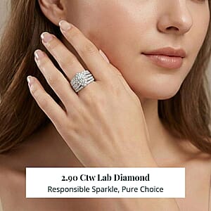 Luxuriant Lab Grown Diamond G SI1 2.90 ctw Infinite Spark Ring in Sterling Silver (Size 10.0)