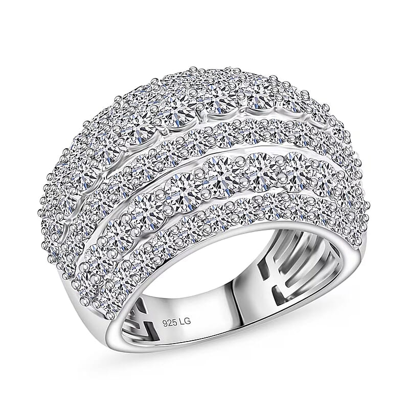 Luxuriant Lab Grown Diamond (G, SI1) Ring in Sterling Silver 4.50 ctw (Size 10.0)
