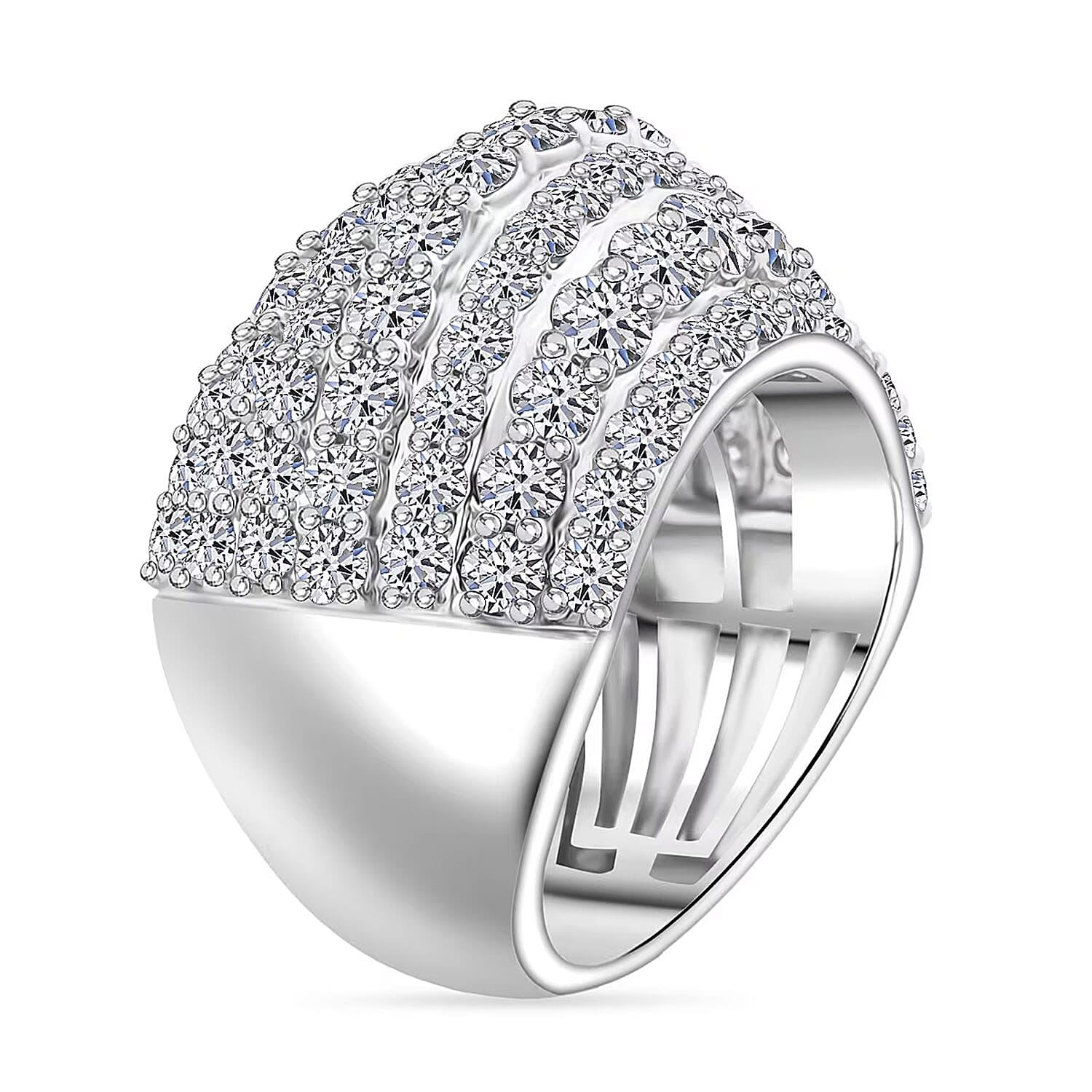 Luxuriant Lab Grown Diamond (G, SI1) Ring in Sterling Silver 4.50 ctw (Size 10.0)