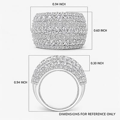 Luxuriant Lab Grown Diamond (G, SI1) Ring in Sterling Silver 4.50 ctw (Size 10.0)