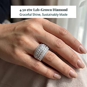Luxuriant Lab Grown Diamond (G, SI1) Ring in Sterling Silver 4.50 ctw (Size 7.0)