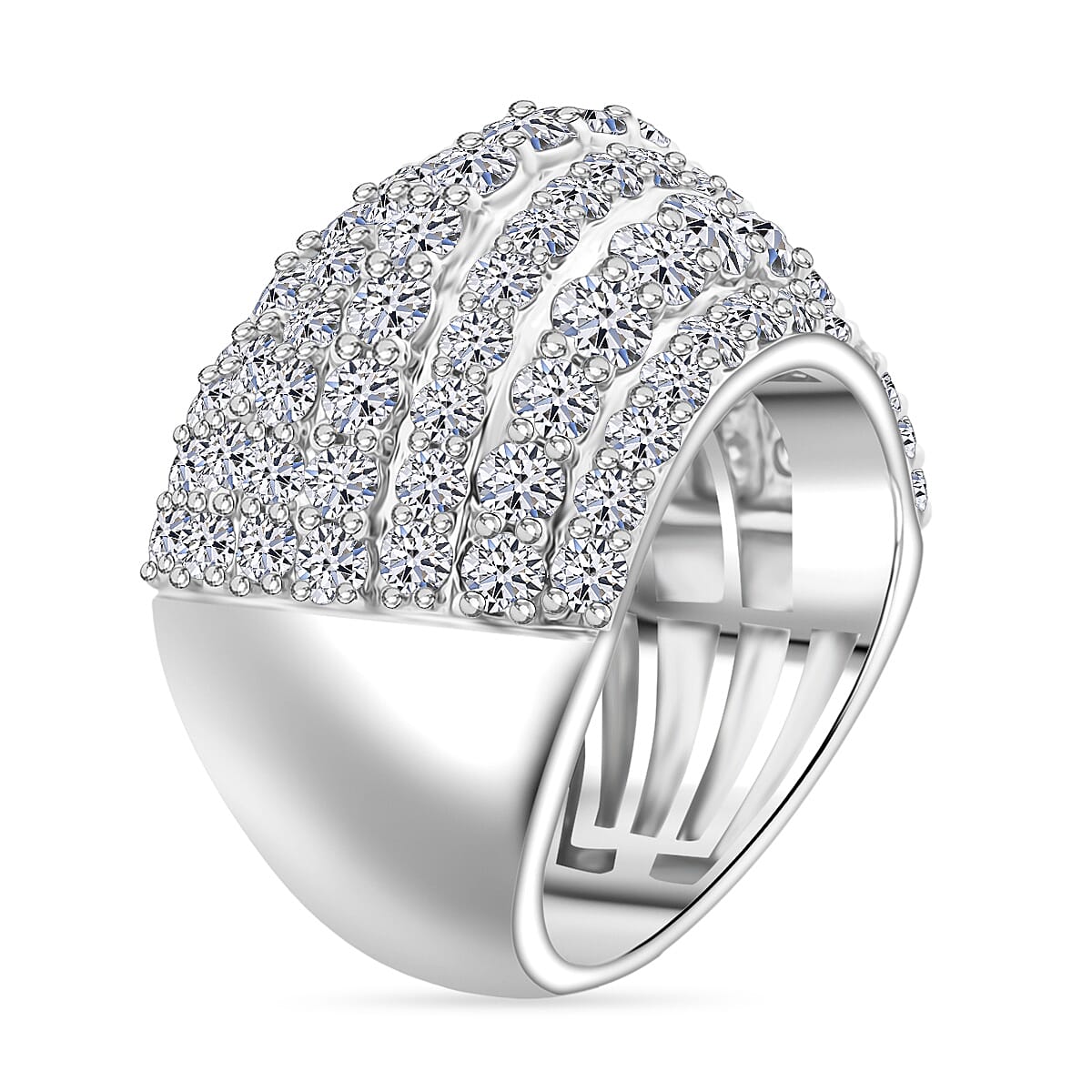 Doorbuster Luxuriant Lab Grown Diamond G SI1 4.50 ctw Ring in Sterling Silver (Size 7.0) image number 3