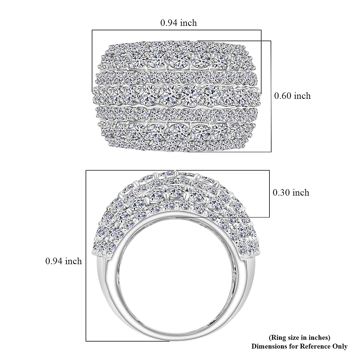 Doorbuster Luxuriant Lab Grown Diamond G SI1 4.50 ctw Ring in Sterling Silver (Size 9.0) image number 4