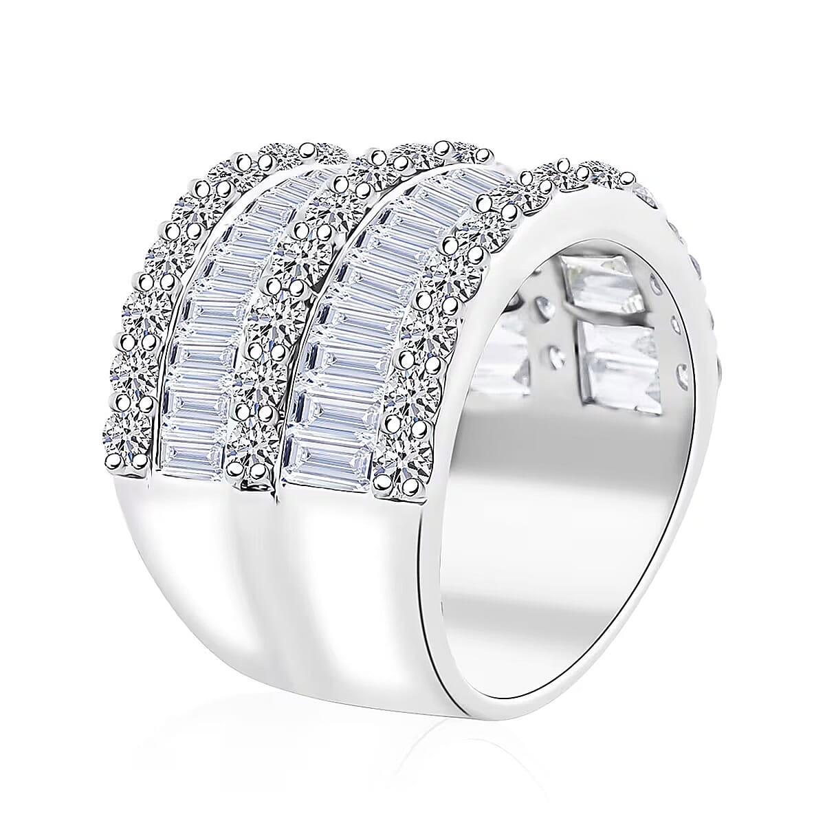 Luxuriant Lab Grown Diamond Ring in Sterling Silver 4.90 ctw (Size 10.0) image number 7