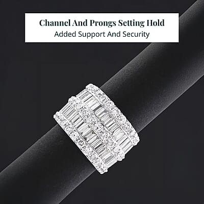 Luxuriant Lab Grown Diamond Ring in Sterling Silver 4.90 ctw (Size 5.0)