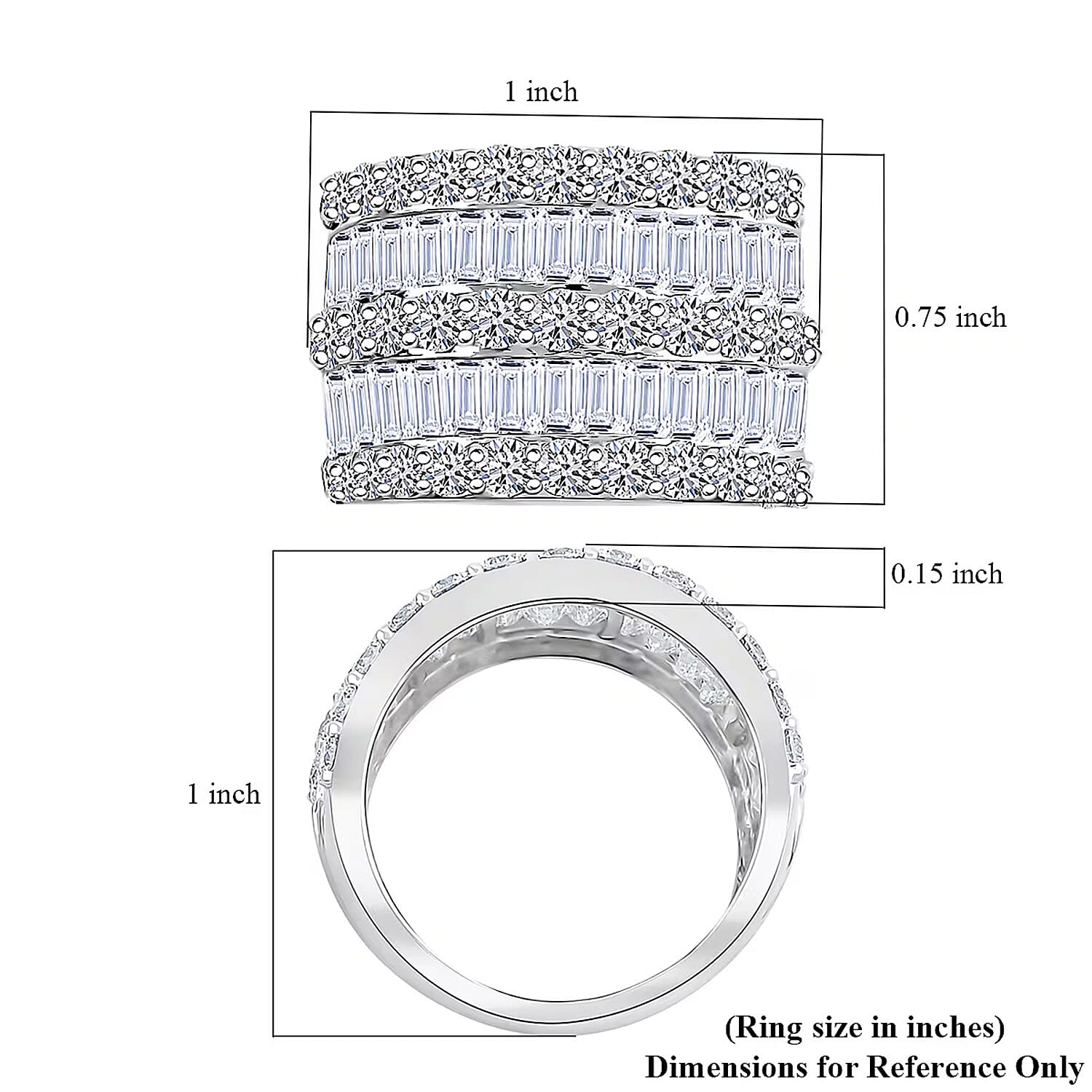Luxuriant Lab Grown Diamond Ring in Sterling Silver 4.90 ctw (Size 5.0)
