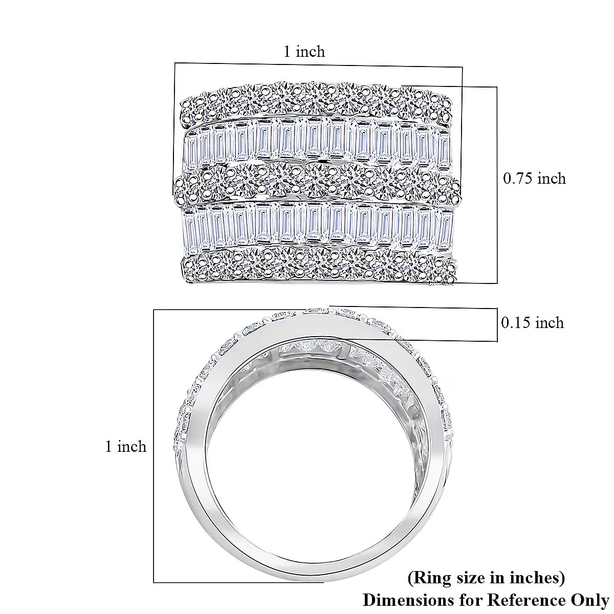 Luxuriant Lab Grown Diamond Ring in Sterling Silver 4.90 ctw (Size 5.0) image number 5