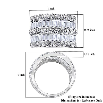 Luxuriant Lab Grown Diamond Ring in Sterling Silver 4.90 ctw (Size 5.0)