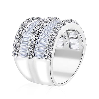 Luxuriant Lab Grown Diamond Ring in Sterling Silver 4.90 ctw (Size 5.0)