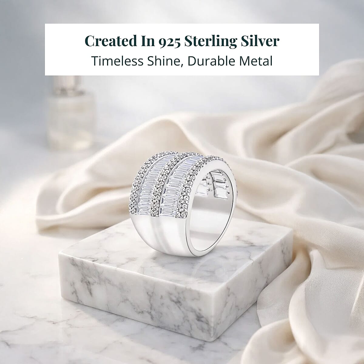 Doorbuster Luxuriant Lab Grown Diamond G SI1 4.90 ctw Ring in Sterling Silver (Size 6.0) image number 2