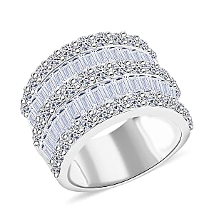 Doorbuster Luxuriant Lab Grown Diamond G SI1 4.90 ctw Ring in Sterling Silver (Size 8.0)