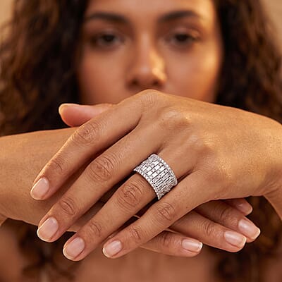 Luxuriant Lab Grown Diamond (G, SI1) Band Ring in Sterling Silver 4.75 ctw (Size 5.0)