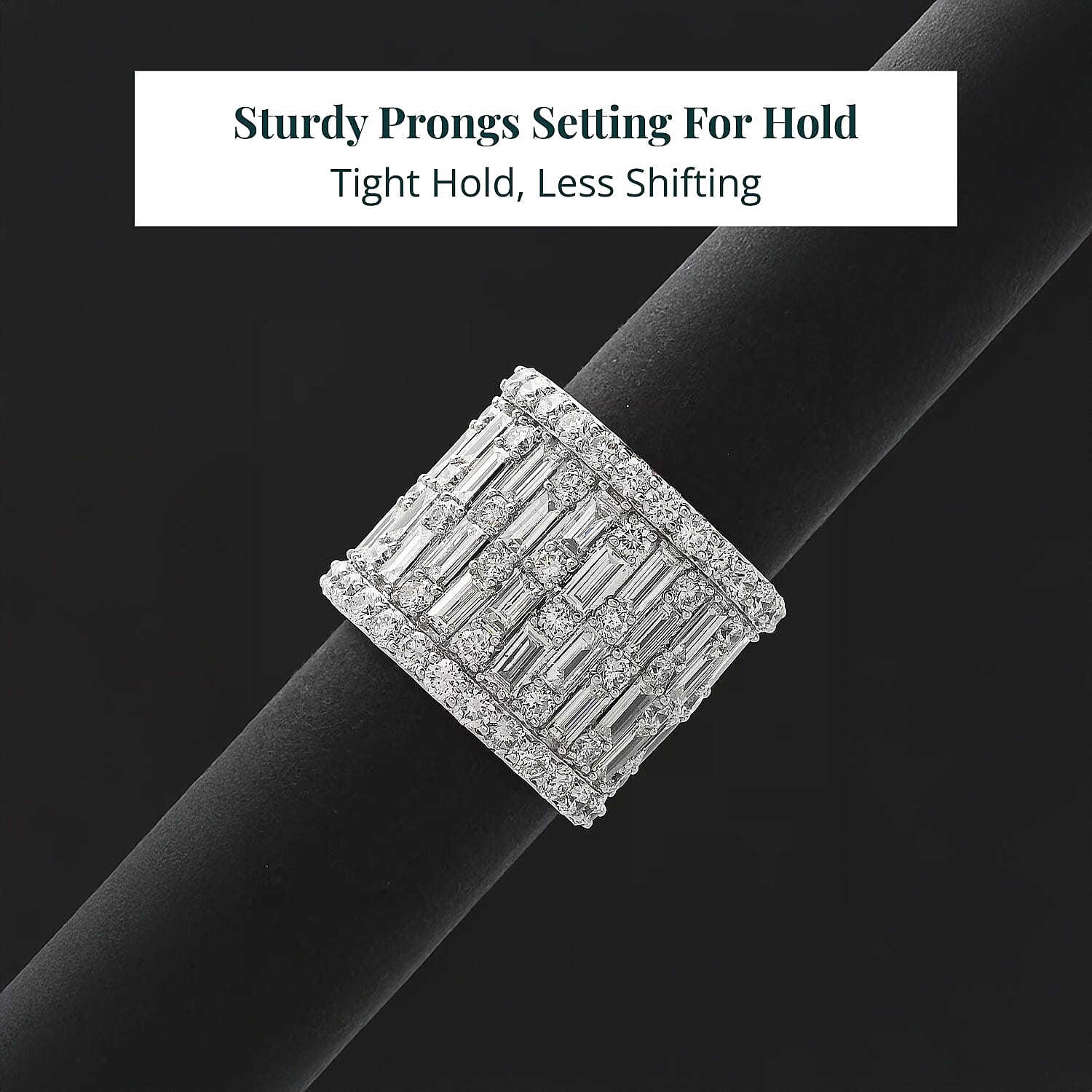 Luxuriant Lab Grown Diamond (G, SI1) Band Ring in Sterling Silver 4.75 ctw (Size 7.0)