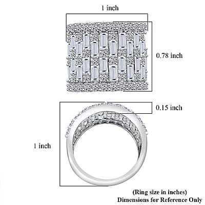 Luxuriant Lab Grown Diamond (G, SI1) Band Ring in Sterling Silver 4.75 ctw (Size 7.0)