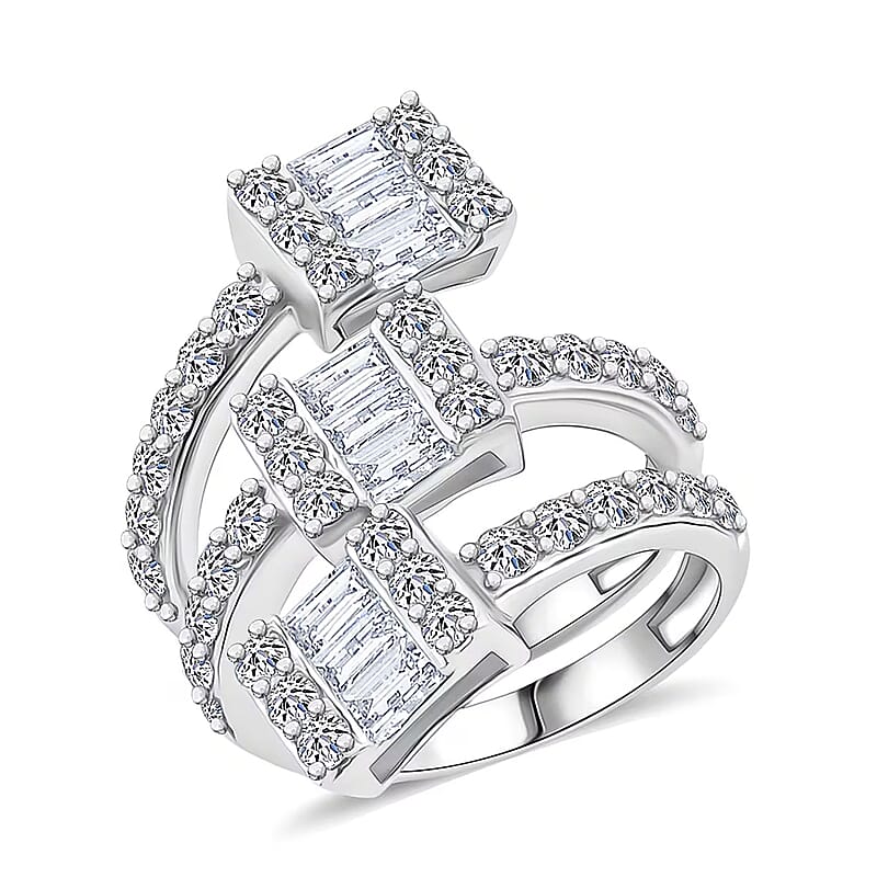 Luxuriant Lab Grown Diamond (G, SI1) Ring in Sterling Silver 2.60 ctw (Size 8.0)