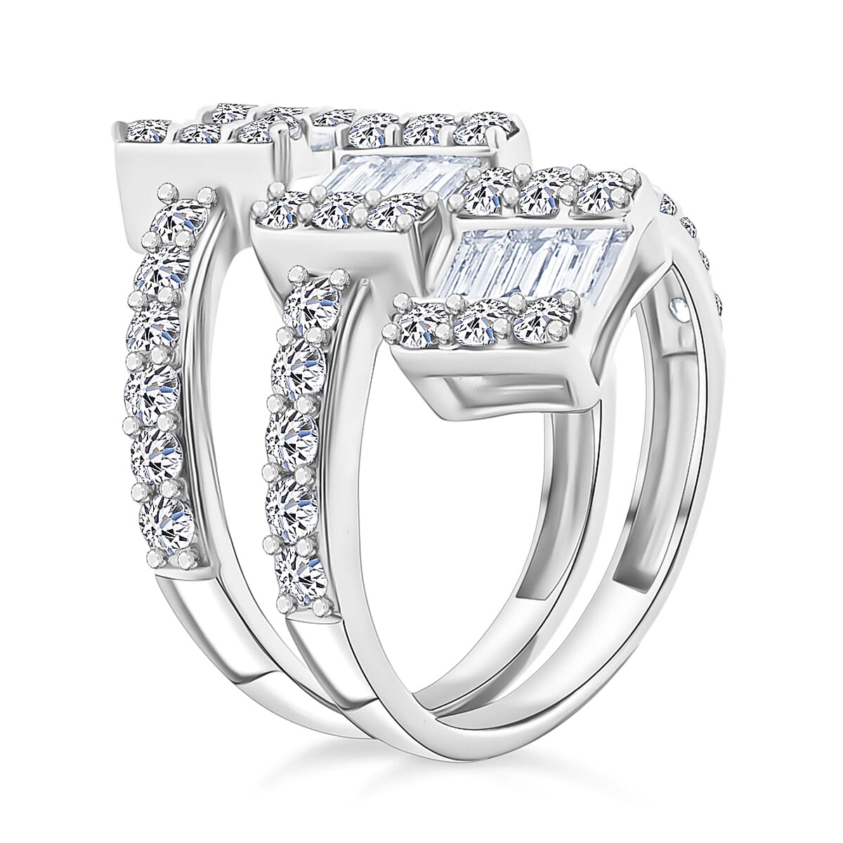 Doorbuster Luxuriant Lab Grown Diamond G SI1 2.60 ctw Ring in Sterling Silver (Size 8.0) image number 3