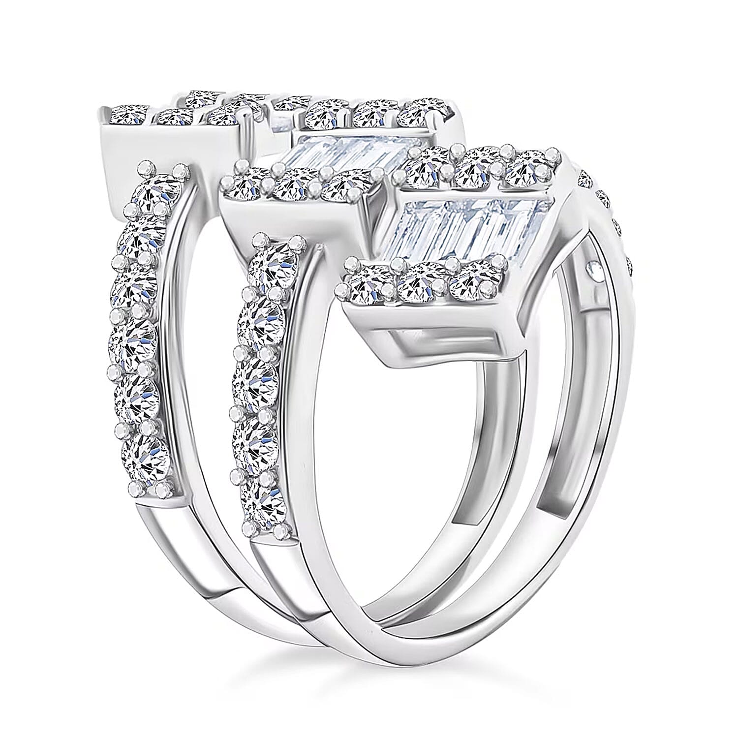 Luxuriant Lab Grown Diamond (G, SI1) Ring in Sterling Silver 2.60 ctw (Size 8.0)