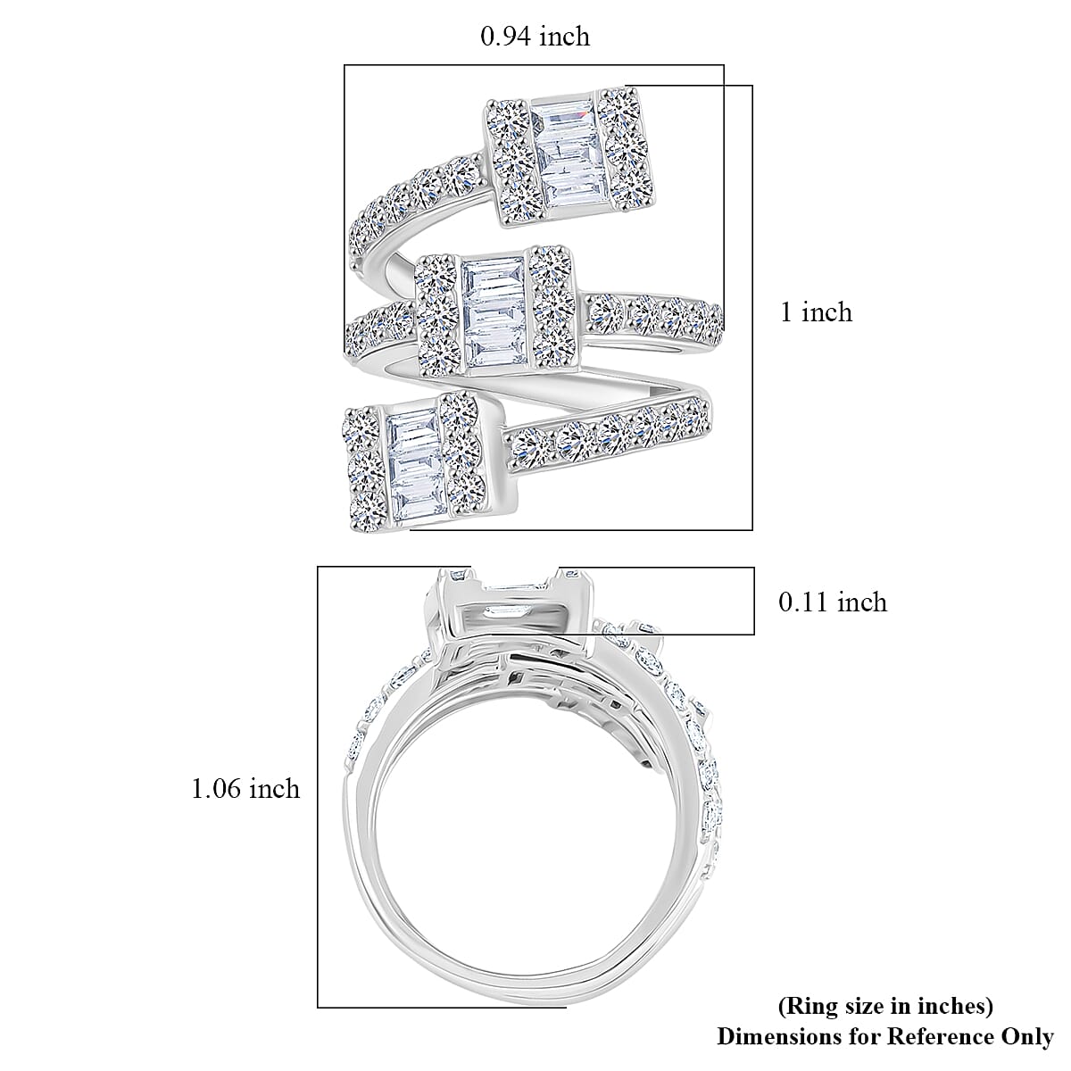 Doorbuster Luxuriant Lab Grown Diamond G SI1 2.60 ctw Ring in Sterling Silver (Size 9.0) image number 4