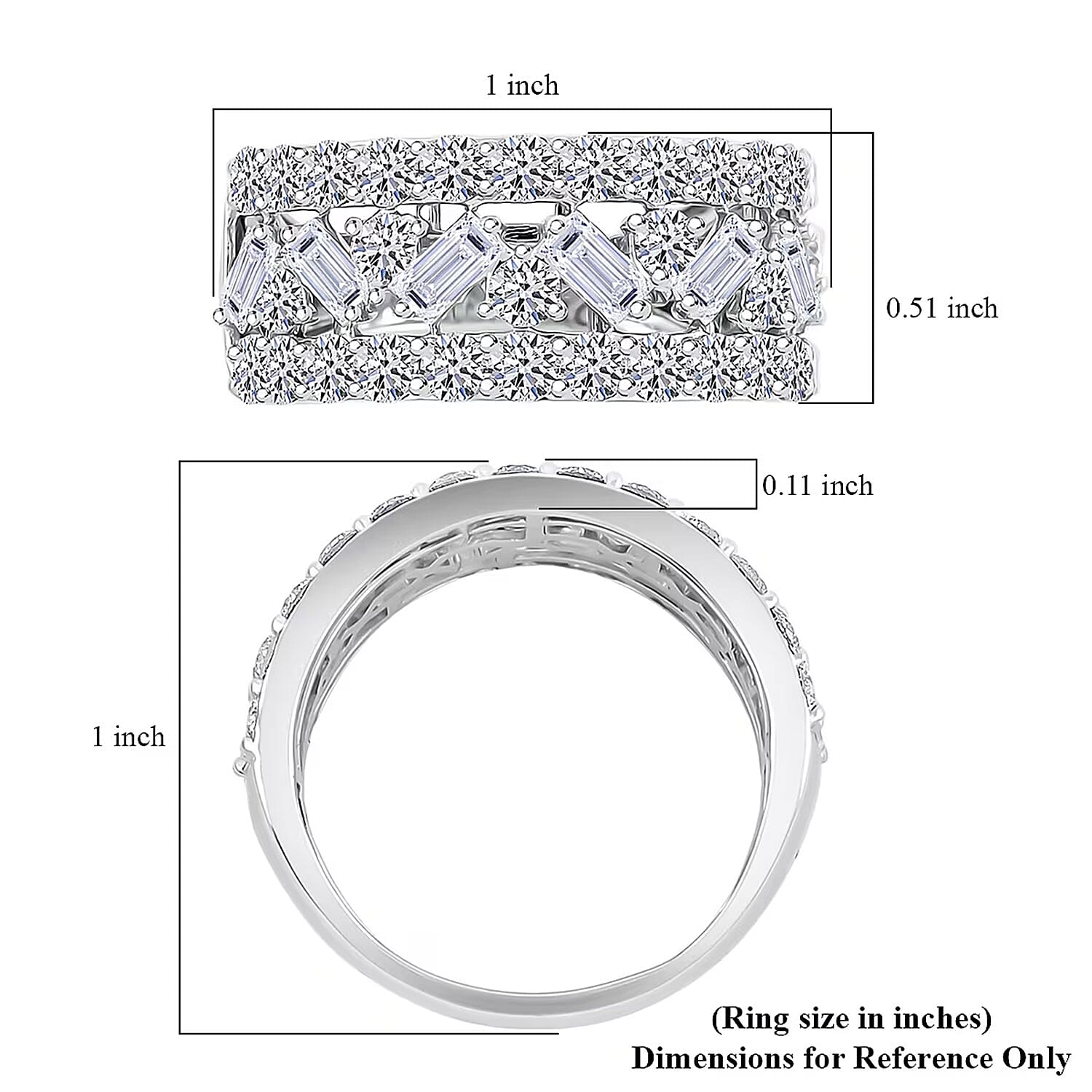 Luxuriant Lab Grown Diamond (G, SI1) Ring in Sterling Silver 2.05 ctw (Size 10.0)