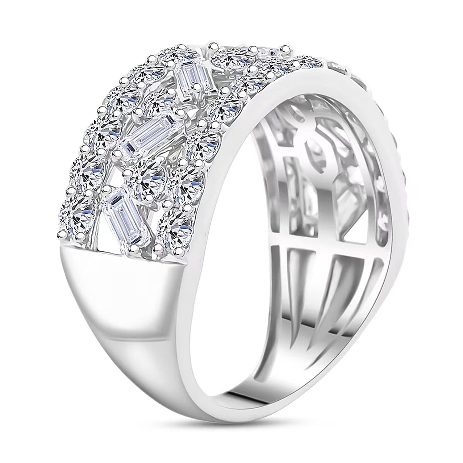 Luxuriant Lab Grown Diamond (G, SI1) Ring in Sterling Silver 2.05 ctw (Size 10.0)