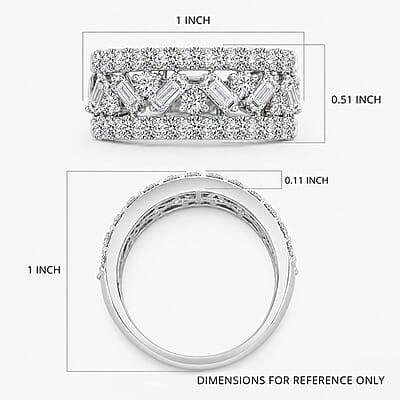 Luxuriant Lab Grown Diamond (G, SI1) Ring in Sterling Silver 2.05 ctw (Size 10.0)