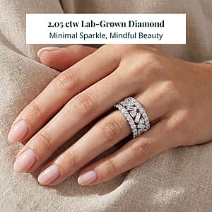 Luxuriant Lab Grown Diamond (G, SI1) Ring in Sterling Silver 2.05 ctw (Size 6.0)