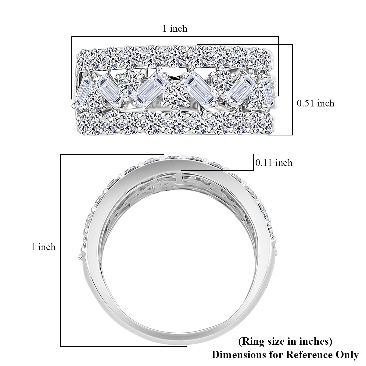 Doorbuster Luxuriant Lab Grown Diamond G SI1 2.05 ctw Ring in Sterling Silver (Size 6.0) image number 4