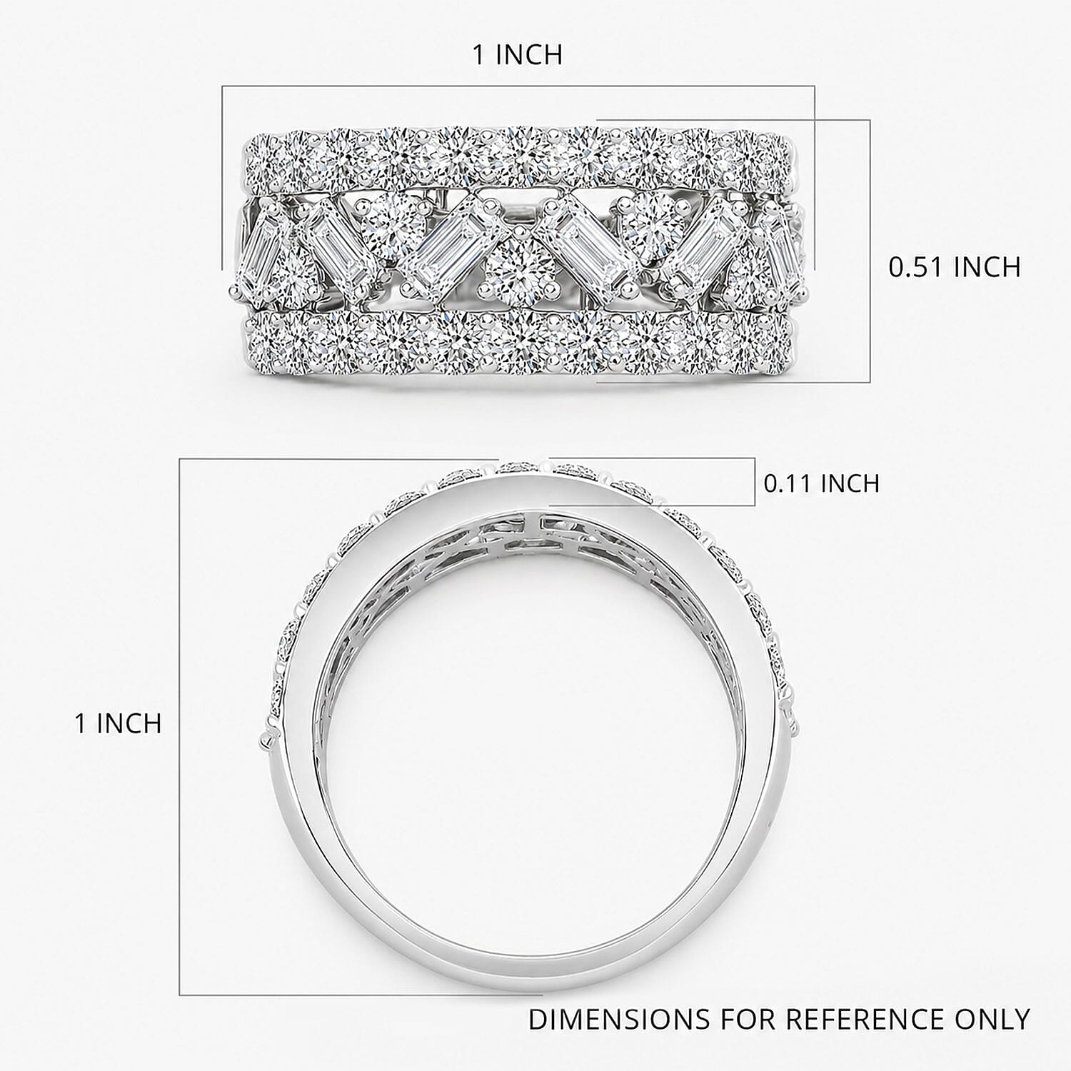 Luxuriant Lab Grown Diamond (G, SI1) Ring in Sterling Silver 2.05 ctw (Size 6.0)