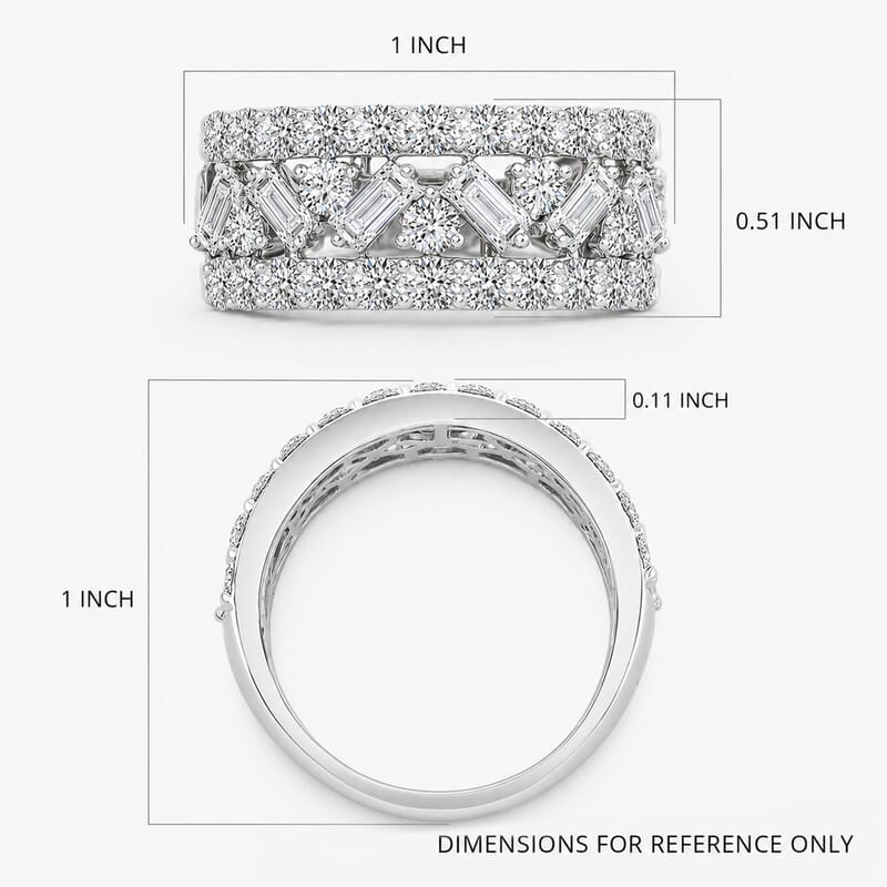Luxuriant Lab Grown Diamond (G, SI1) Ring in Sterling Silver 2.05 ctw (Size 6.0)