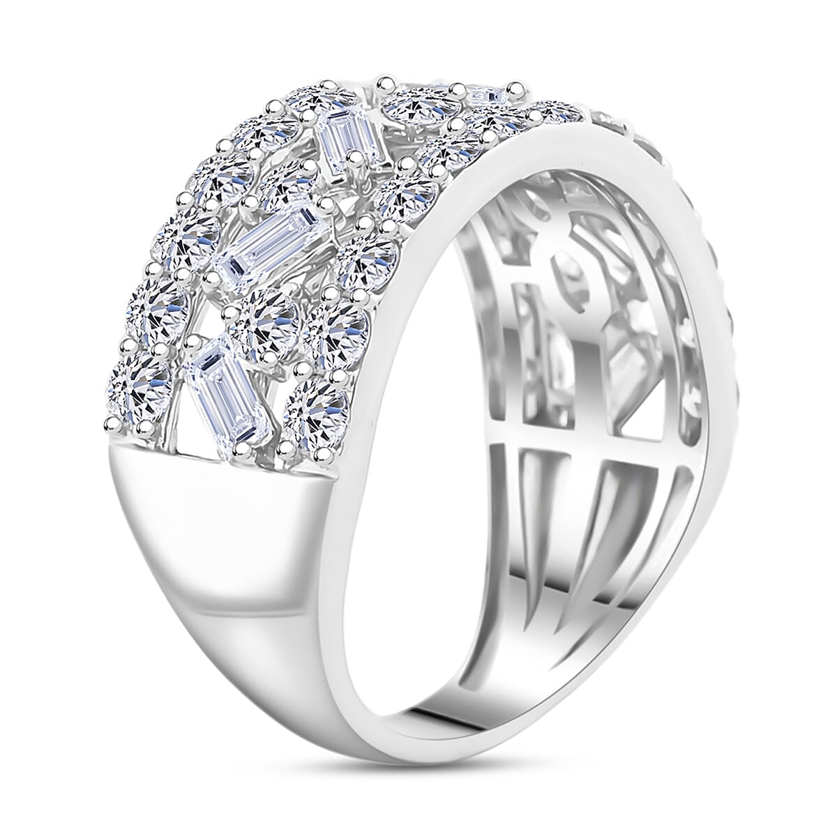 Doorbuster Luxuriant Lab Grown Diamond G SI1 2.05 ctw Ring in Sterling Silver (Size 9.0) image number 3