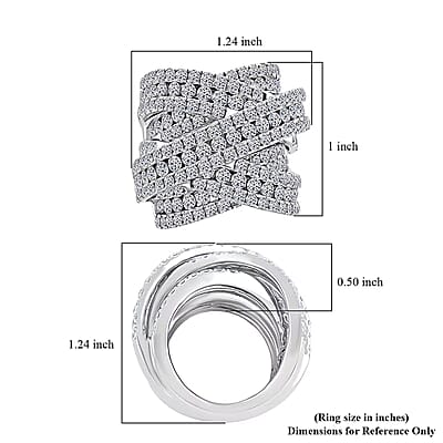 Luxuriant Lab Grown Diamond (G, SI1) Ring in Sterling Silver 8.15 ctw (Size 11.0)