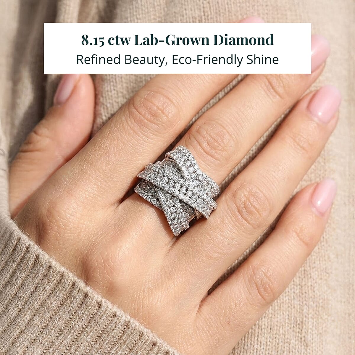 Luxuriant Lab Grown Diamond (G, SI1) Ring in Sterling Silver 8.15 ctw (Size 5.0) image number 1