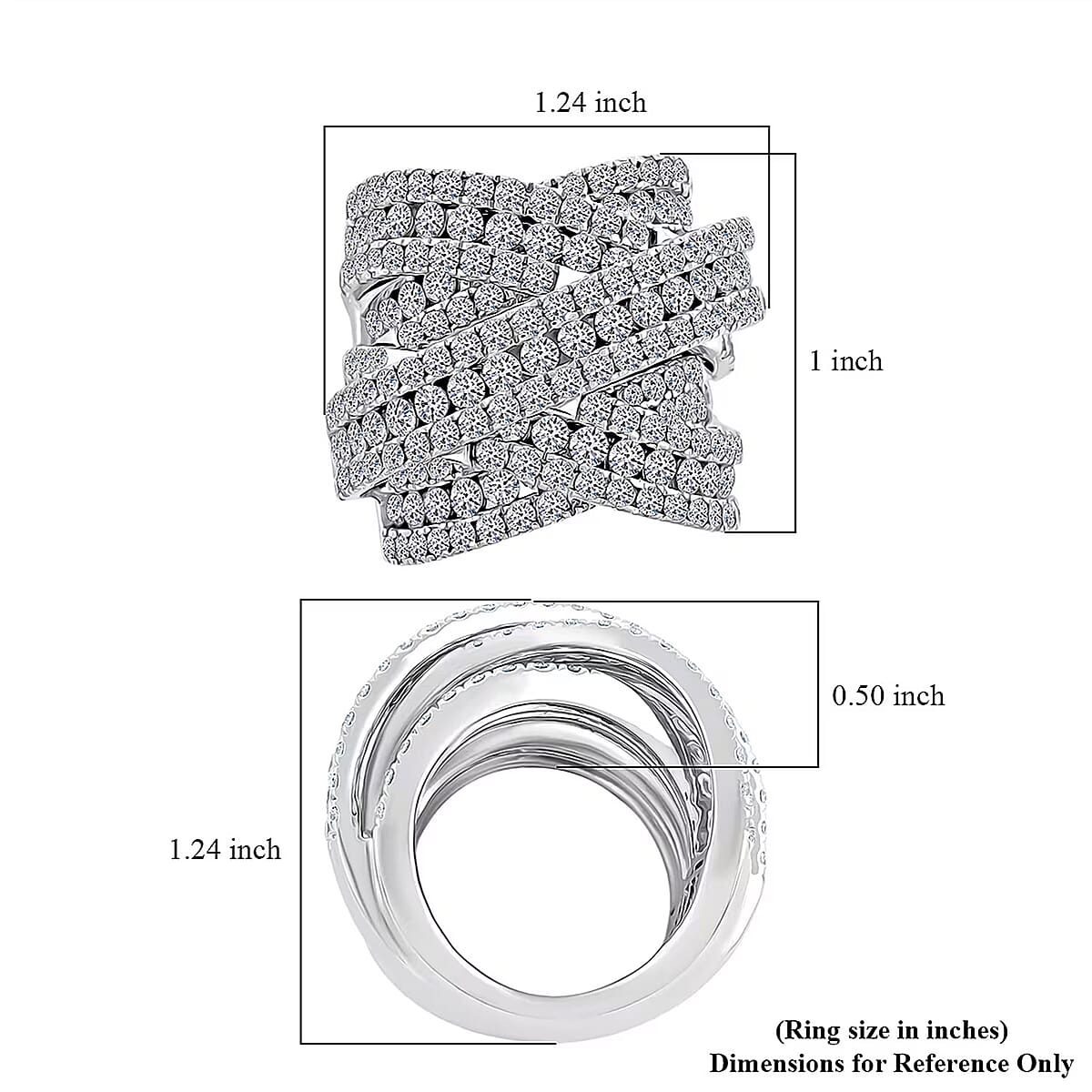 Luxuriant Lab Grown Diamond (G, SI1) Ring in Sterling Silver 8.15 ctw (Size 5.0) image number 6