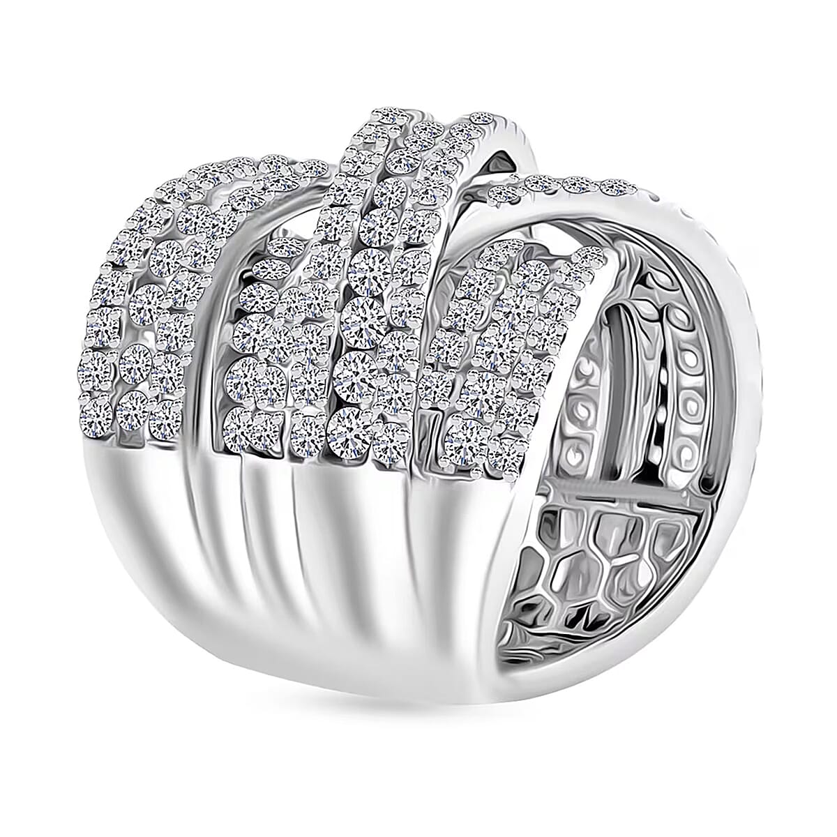 Luxuriant Lab Grown Diamond (G, SI1) Ring in Sterling Silver 8.15 ctw (Size 5.0) image number 7