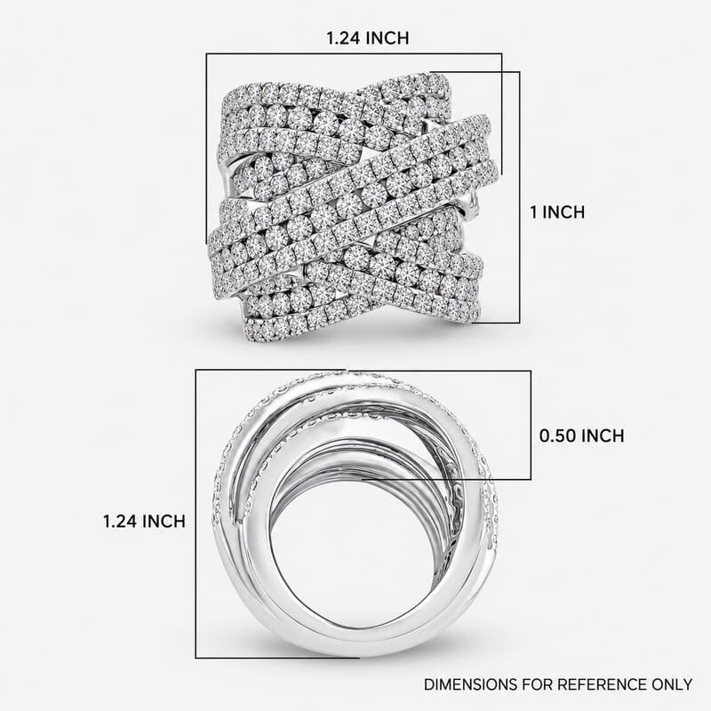 Luxuriant Lab Grown Diamond (G, SI1) Ring in Sterling Silver 8.15 ctw (Size 6.0)