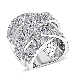 Doorbuster Luxuriant Lab Grown Diamond G SI1 8.15 ctw Ring in Sterling Silver (Size 7.0)