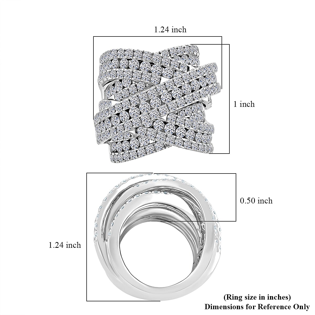 Doorbuster Luxuriant Lab Grown Diamond G SI1 8.15 ctw Ring in Sterling Silver (Size 8.0) image number 4