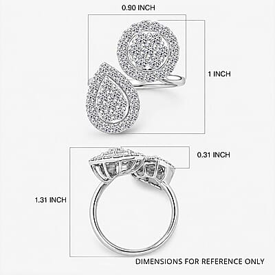 Luxuriant Lab Grown Diamond G SI1 1.90 ctw Ring in Sterling Silver (Size 5.0)