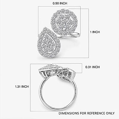 Luxuriant Lab Grown Diamond G SI1 1.90 ctw Ring in Sterling Silver (Size 8.0)