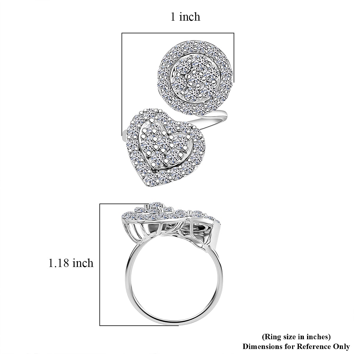  Luxuriant Lab Grown Diamond G SI1 2.00 ctw Ring in Sterling Silver (Size 7.0) image number 5