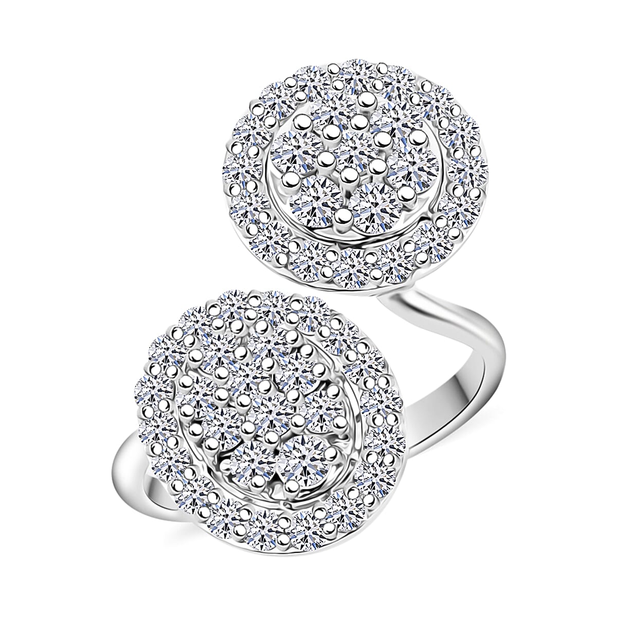  Luxuriant Lab Grown Diamond G SI1 2.10 ctw Ring in Sterling Silver (Size 8.0) image number 0