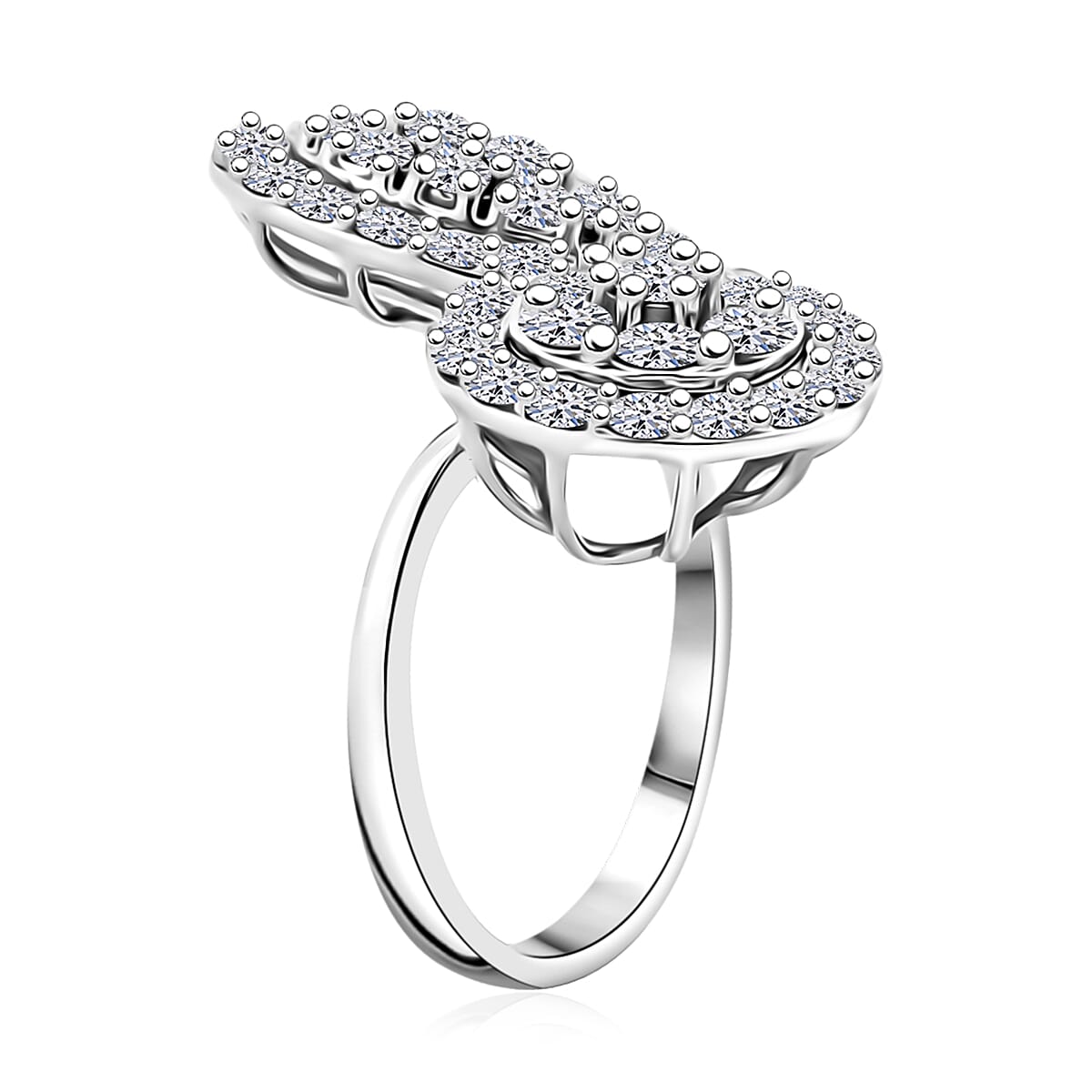  Luxuriant Lab Grown Diamond G SI1 2.10 ctw Ring in Sterling Silver (Size 8.0) image number 3