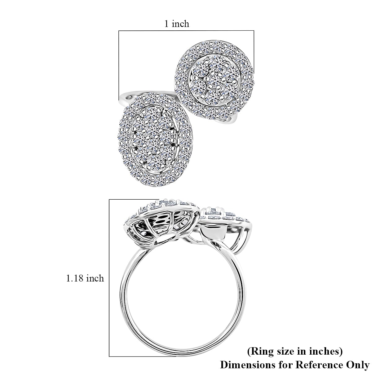  Luxuriant Lab Grown Diamond G SI1 2.10 ctw Ring in Sterling Silver (Size 8.0) image number 5