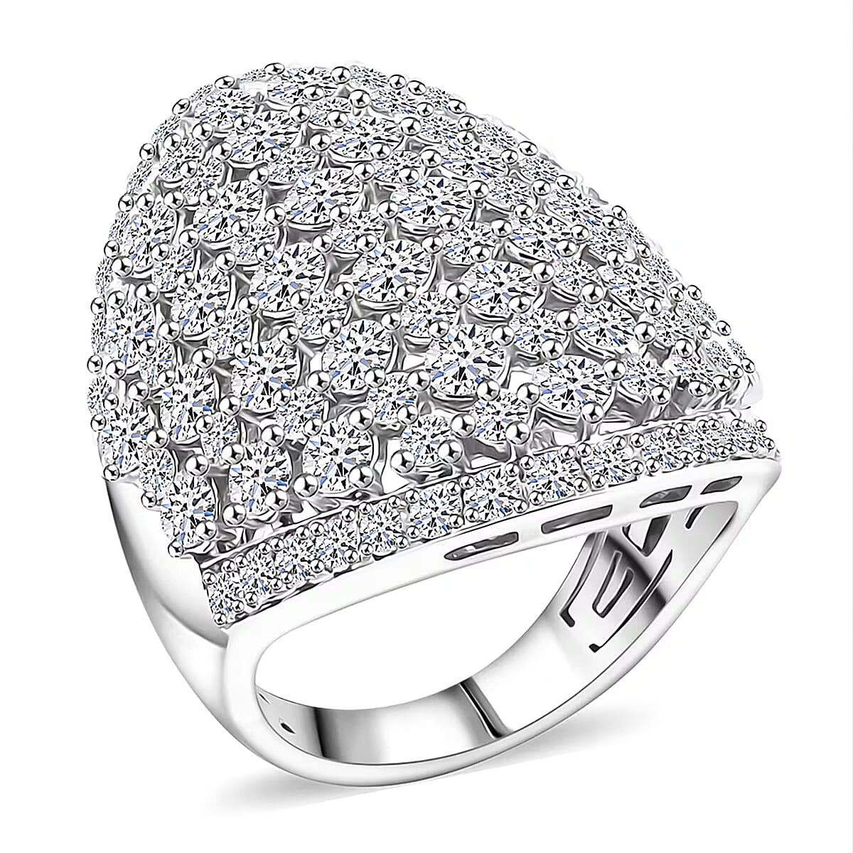  Luxuriant Lab Grown Diamond G SI1 5.55 ctw Dome Ring in Sterling Silver (Size 5.0) image number 0